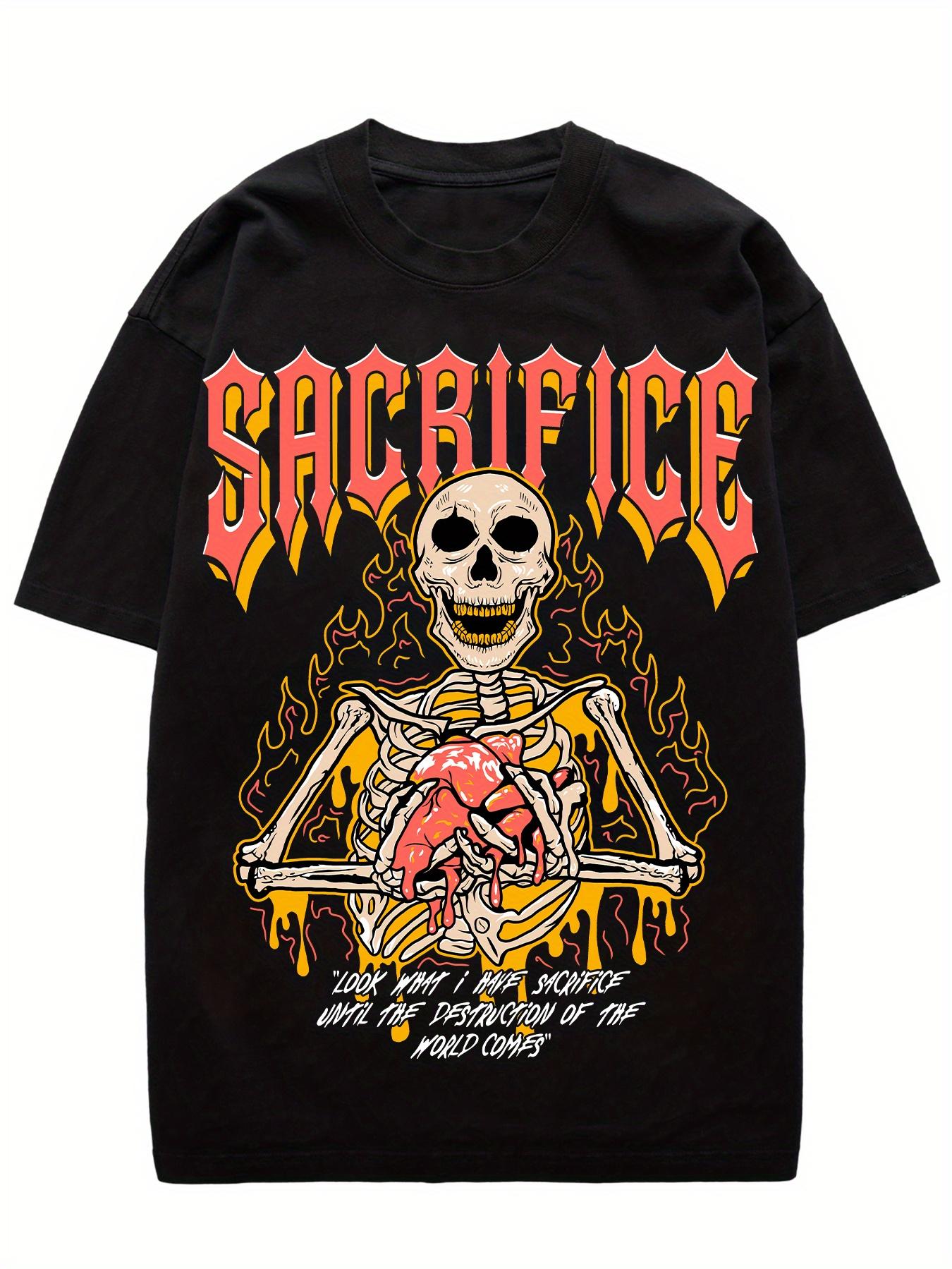 

Men s YK2 Retro Skull smiley face Pattern T-Shirt Hip Hop Street Style Pure Cotton Breathable Stylish and Versatile Oversized 4XL