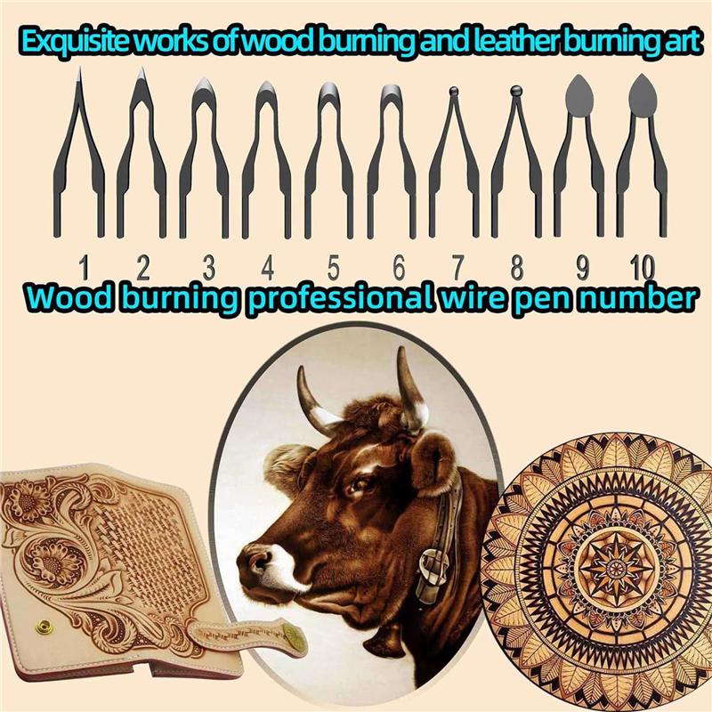ABBP-2X Wood Burning Kit,Wood Burning Tool,Burning Tool Wood Burning High Impedance Nickel-Chromium Wire Pen Tip Wood Burning