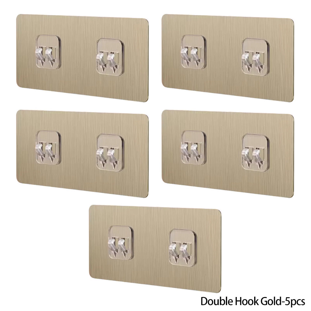 5PCS Waterproof Strong Adhesive Hook Shelf Sticker for Bathroom Kitchen Wall Shelf Rack Kitchen Sticking Wall Screw Hook Hanger