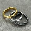 Punk Fashion Stainless Steel Twist Simple Ring for Women Vintage Simple Couples Finger Ring Men Biker Jewelry