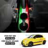 Real Hard Dry Carbon Fiber Sticker For Abarth 595/695 Fiat 500 2016-2024 LHD RHD Car Water Cup Holder Gear Shift Panel Trim