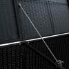 2 Bin Waste Bin Enclosure In Black Poly Rattan 148 X 80 X 111 Cm