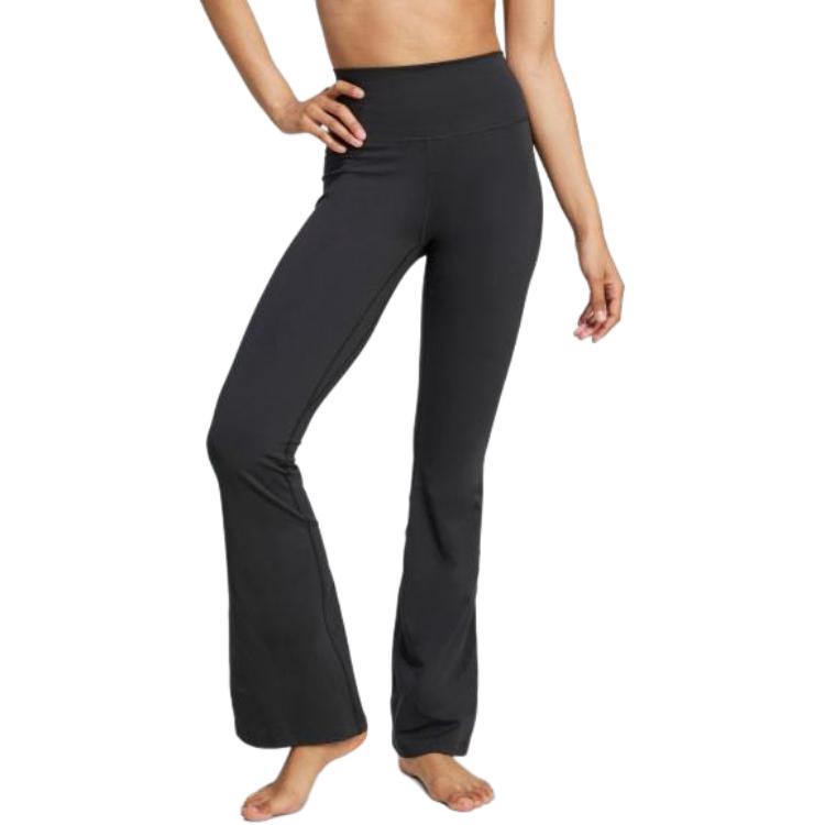 adidas Pantaloni Casual a Vita Alta Svasati Slim Fit Monocolore Donna Fondo Nero JW7588