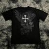 Klassischer Y2K Gothic Style T-Shirt Print Oversized T-Shirt High Street Shirts Gothic Rundhals Baumwoll-Tops Neues Herren Damen T-Shirt
