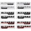 2pcs ABS Car TURBO BITURBO 4MATIC Plus Letters Emblem Fender Trim Badge Sticker For Mercedes Benz A45 ClA45 AMG GLE53 Styling TP9