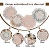 Canvas Embroidered Floral Table Mat With Heatresistant Thick Durable Material For Home Dining