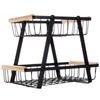 2-Tier Black Metal Fruit Basket 28x17.5x21cm