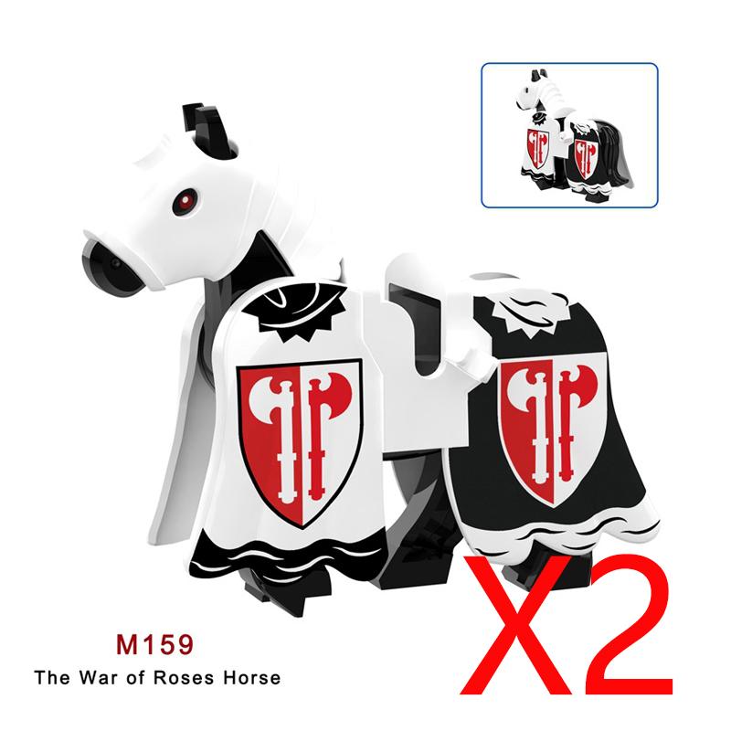 Vojenské stavebnice Kompatibilní figurky vojáků Středověcí rytíři Zbraně Plášť Ramenní brnění Válečný kůň Vlajky Dárky Hračky