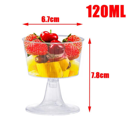 Hinniuy Disposable Plastic Cups, 50-Piece Set, Clear Mini Cups, Clear Plastic Cups, Dessert Cups, Salad Cups, Jelly Cups, Parfait Cups, Disposable Dri