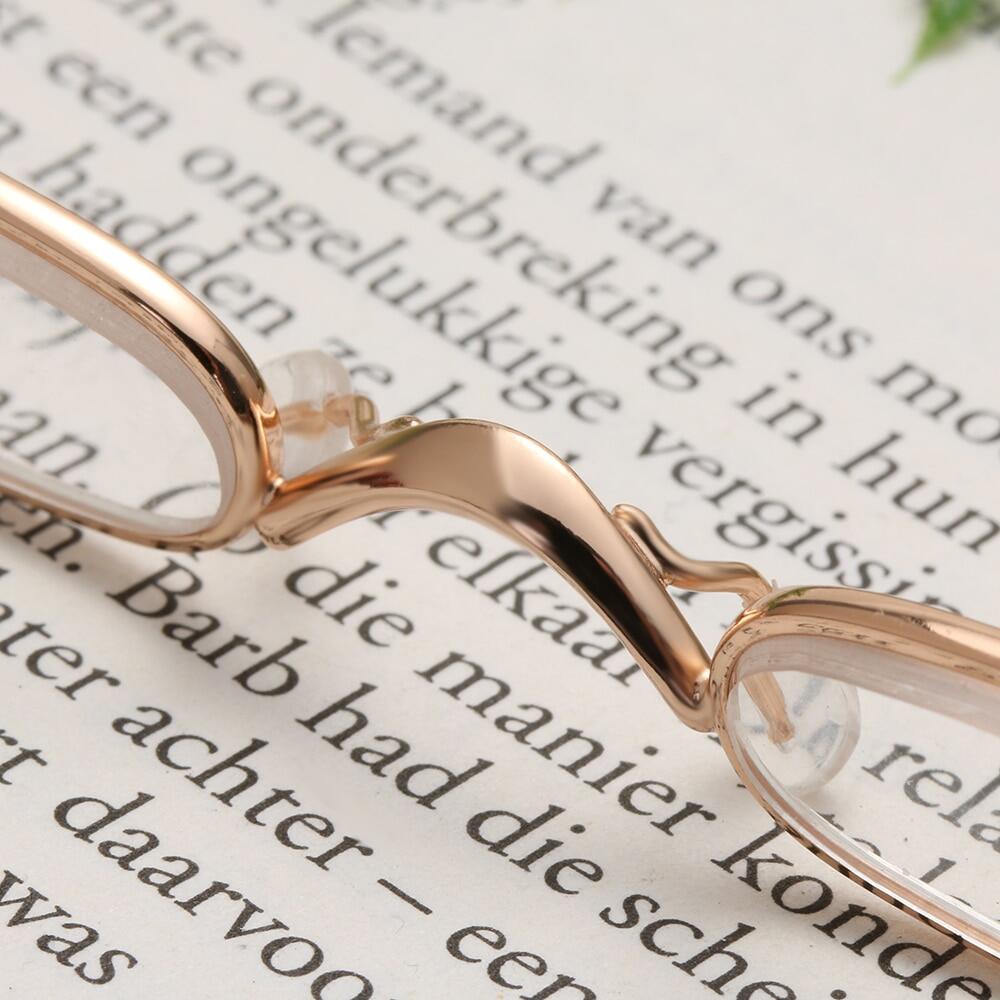 Portable Mini Reading Glasses Men Women Business Ultralight Small Rectangle Blue Light Eyeglasses with Case +100 +125 +150 +400