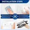 A Set of 12 Seamless Self-Adhesive Plastic Shower Racks, Sticky Replacements for Shower Baskets, Transparent Adhesive Hooks, Strong Hook Strips