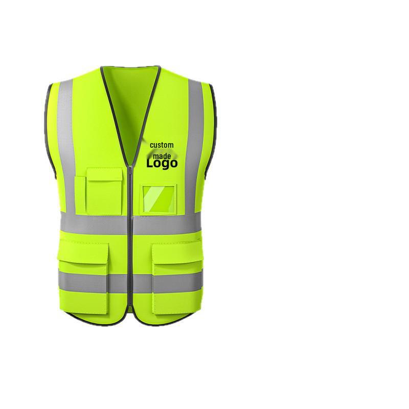 Iron Head Kung Fu Multi-Pocket Reflective Safety Vest - Hi-Vis, Breathable, Summer Workwear for Construction and Security Guards