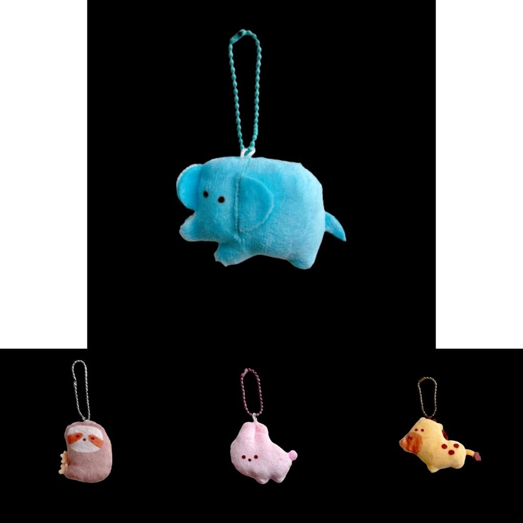 Cute Bean-eyed Plush Animal Zoo Keychains Elephant Koala Panda Lion And More!