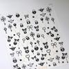 Metal Sticker Nail 3D Kawai Dreamy Star-dotted Butterfly Nail Charms Stickers 5D Ribbon With Love Embossed Nail Art Stickers DIY