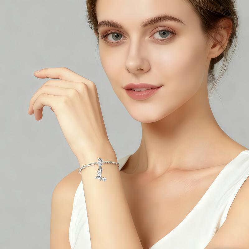 Ciondolo Perline Charm Serie Multiple Applicabile a Gioielli Originali & Creazione Fai da Te Bracciale Unico da Donna Bangle Gioiello Regalo