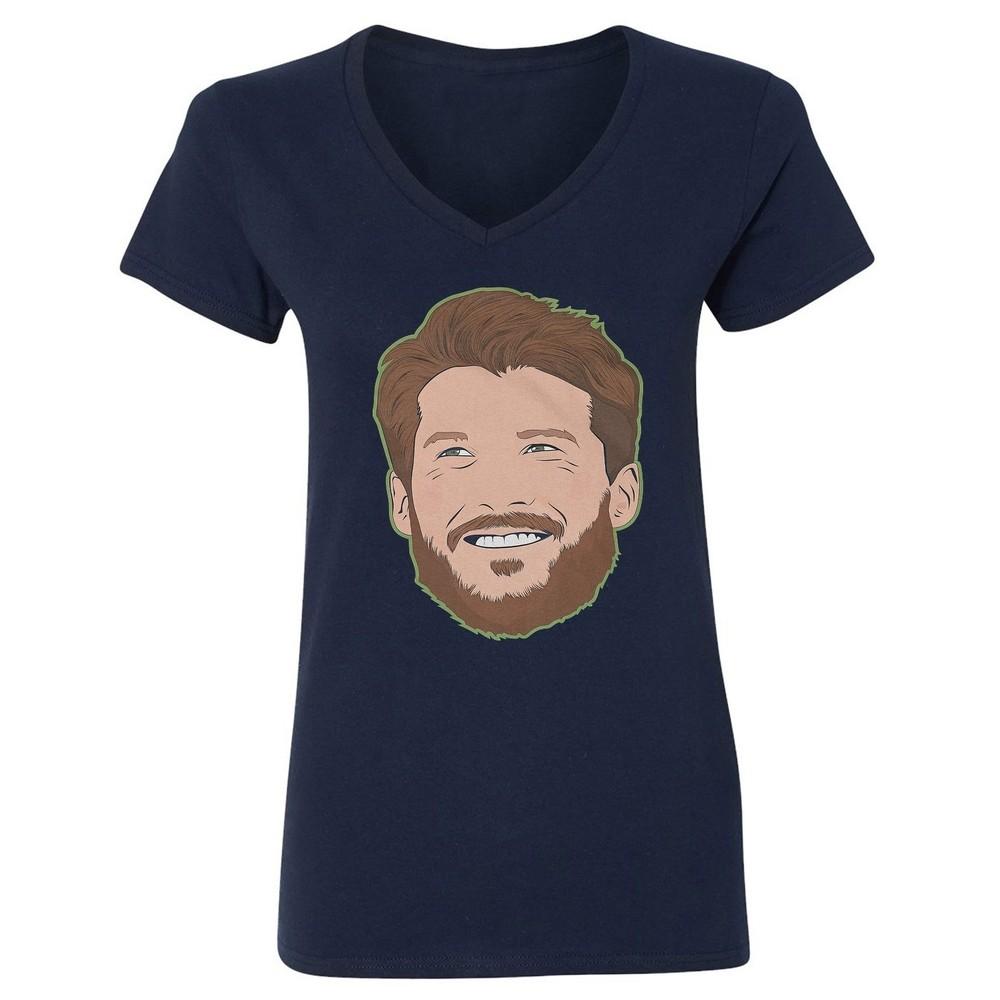 Seattle Sam Darnold Face - Football Tribute Ladies  V-Neck Tshirt Unisex T-Shirt XXXXL