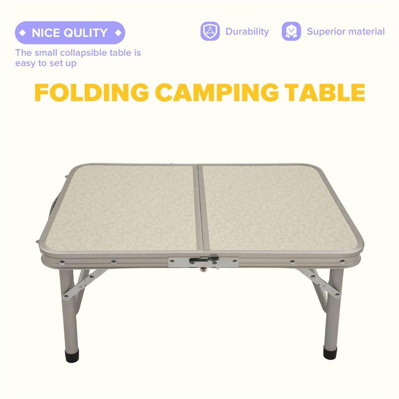 ABMH-Lightweight Folding Camping Table Portable-Aluminum Foldable Picnic Table,Collapsible Dining Table For Indoor Outdoor