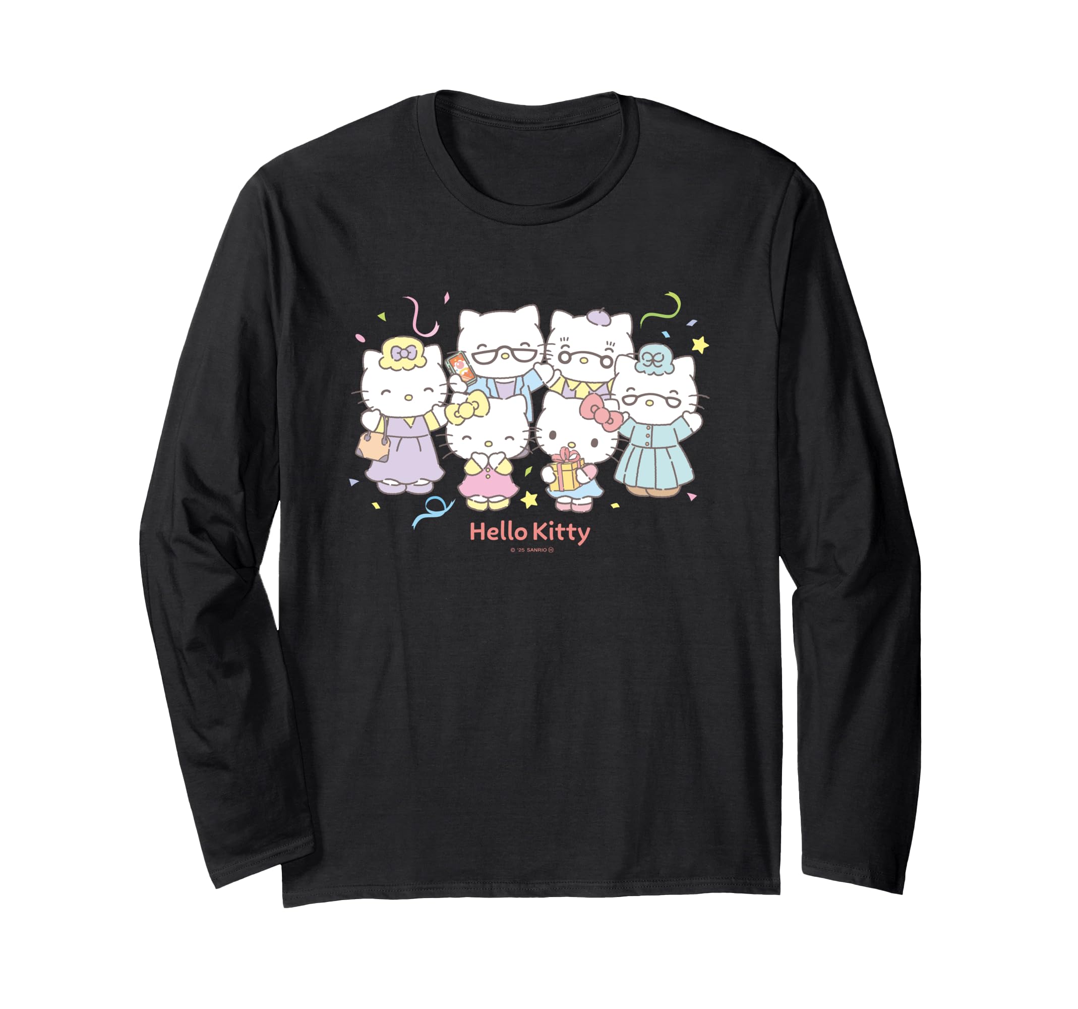 

Футболка с длинным рукавом Hello Kitty Family [День отца/Специальное предложение для матери] чёрный