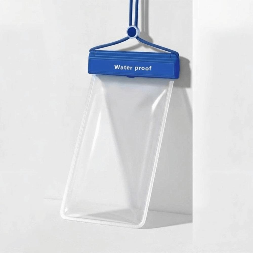 Touch Screen Waterproof Phone Bag Hanging Rope Solid Color Hanging Neck Phone Bag with Lanyard Diving Skiing Swimming