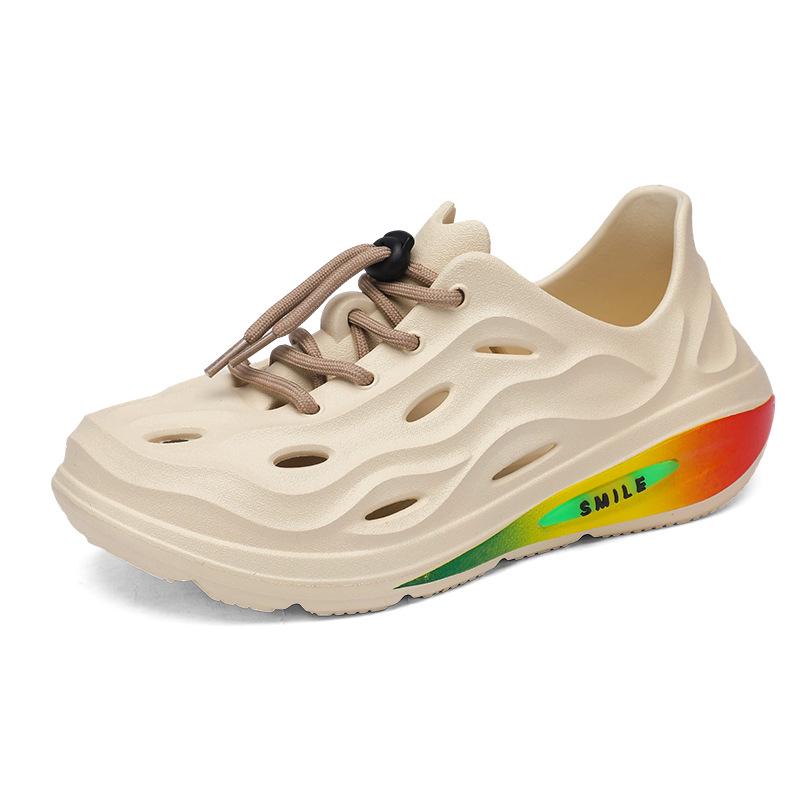 Men s Summer Thick-Soled Breathable Casual Driving Beach Shoes with Large Size Holes 45