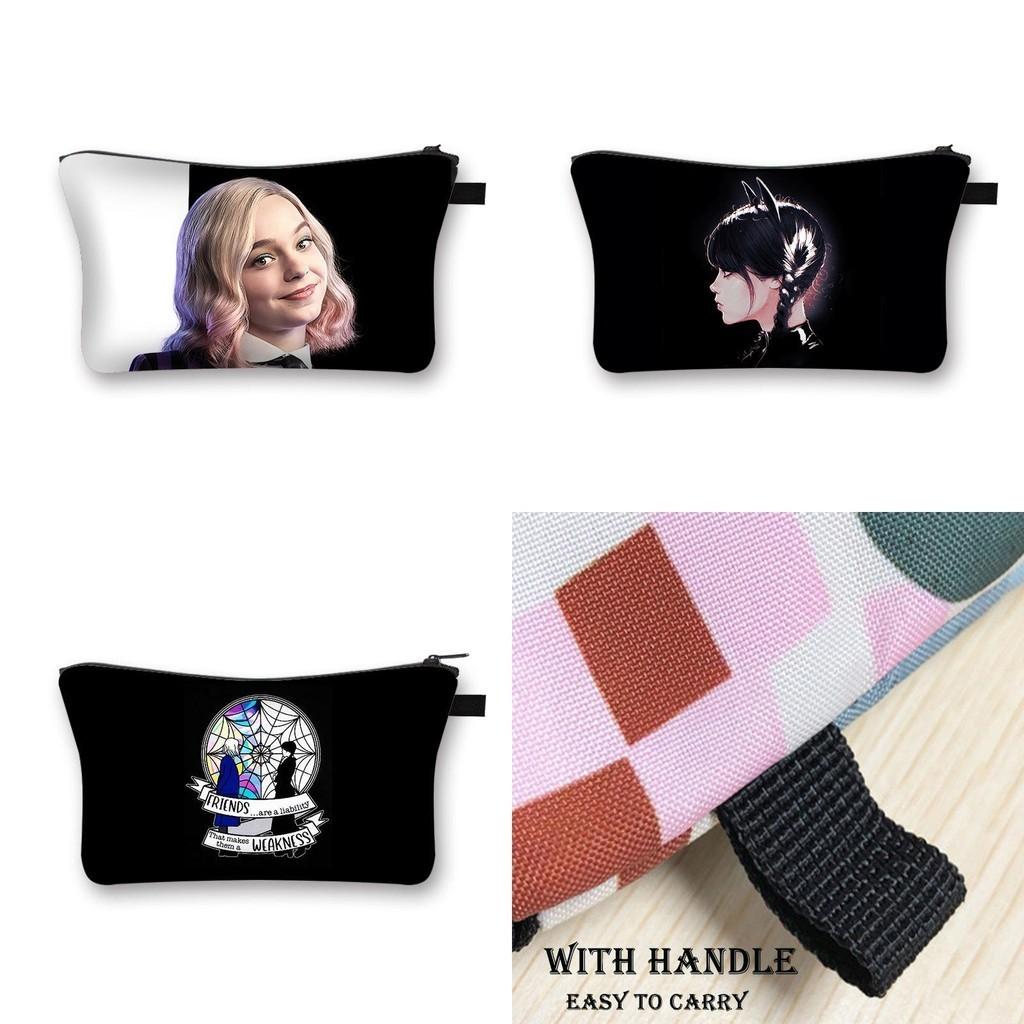 Bolsa de Maquillaje Impermeable de Miércoles Addams | Estuche para Lápices | Material Escolar