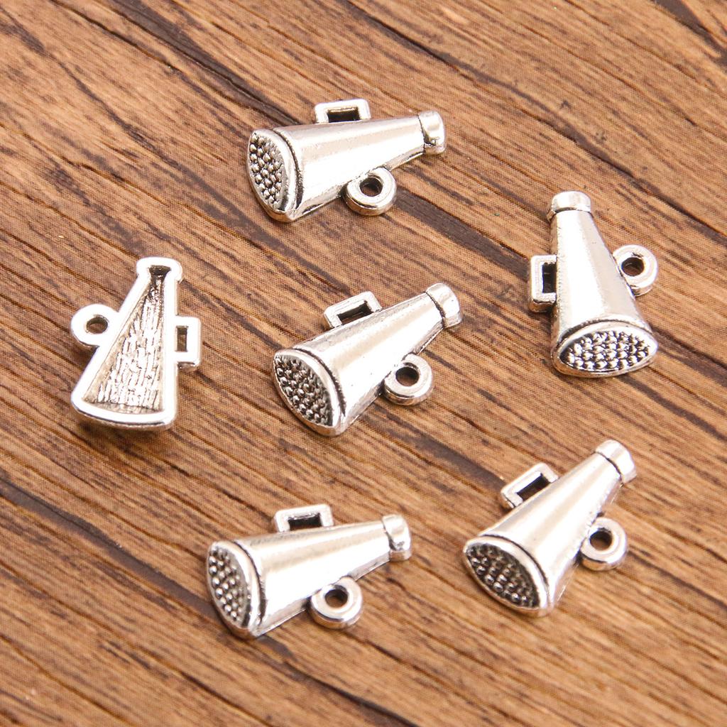 10pcs Musical Note Pendant Piano Guitar Microphone Speaker Suona Music Equipment Alloy Jewelry Accessories