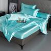 Summer double-sided ice silk mattress four-piece set silky smooth and cool silk three-piece set bed sheet quilt cover light luxury bedding cool