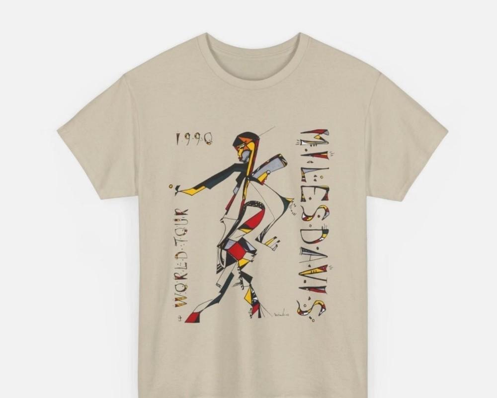 

Винтажная футболка 1990 года Miles Davis Last Tour, с коротким рукавом, песочного цвета, унисекс S-5XL, унисекс футболка XL