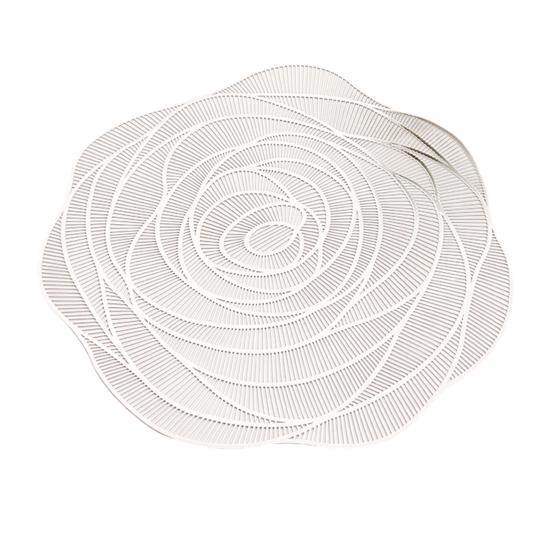 Modern Dining Table Accessories Rose Placemat for Table, Non-slip PVC Heat Resistant Mat with Kitchen Protection Mats Pattern, 38cm Washable