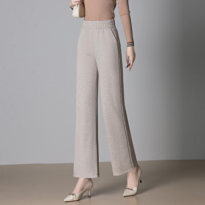 

2025 Women s Autumn Plus Velvet Wide-Leg Pants: High-Waisted, Slimming, Casual Pants for Middle-Aged and Elderly Moms XL