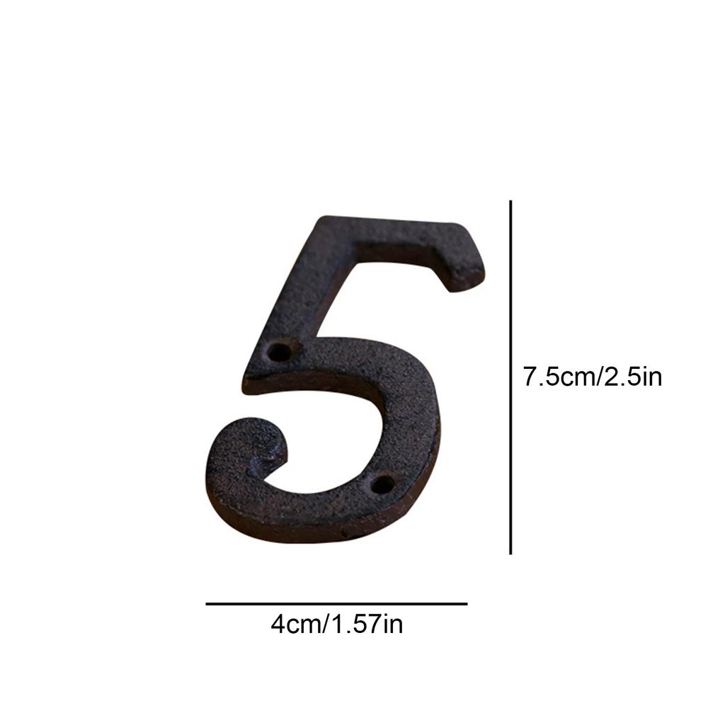 0 to 9, A to Z Metal Letters Numbers Cast Iron Decoration House Sign Doorplate DIY Cafe Wall House Door Address Alphabet Number