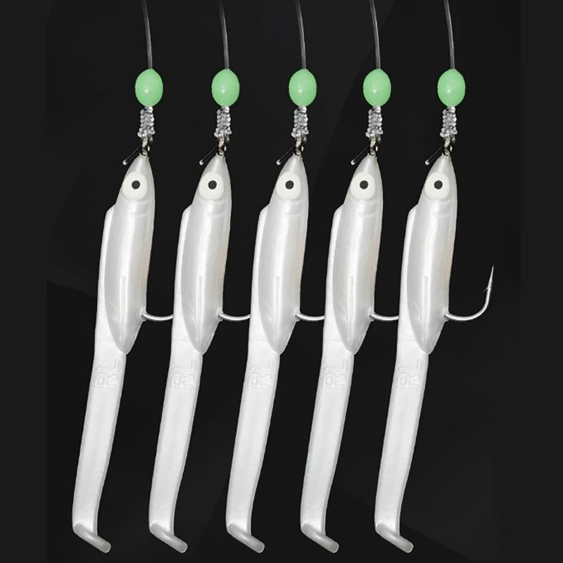 Luminous Fishing Rigs Fishing Baits Rigs, Fish Skin Sea Rigs, Glow Fishing Beads for Freshwater and Saltwater