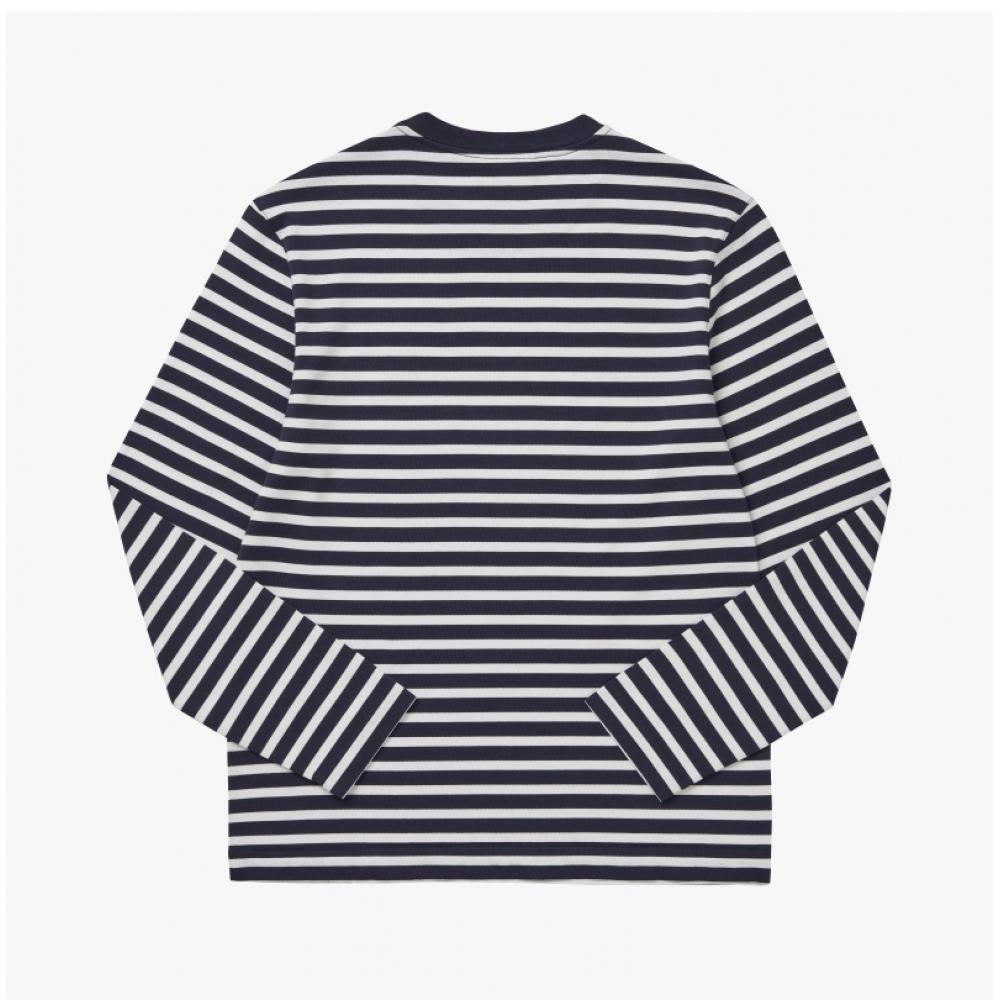MaiSon KitSune Lm00105kj0044 S480 Fox Head Patch Stripe Men S Long Sleeve Tee