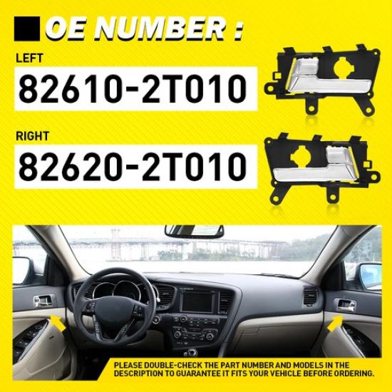 2X Interior Handle Door For Kia Optima 2011 2012 2013 Front LH RH Black ide