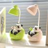 Panda Night Light LED Desk Nightstand Reading Lamp with Drawer Dimmable Rechargeable Panda Table Lamp for Kids' Room Bedroom