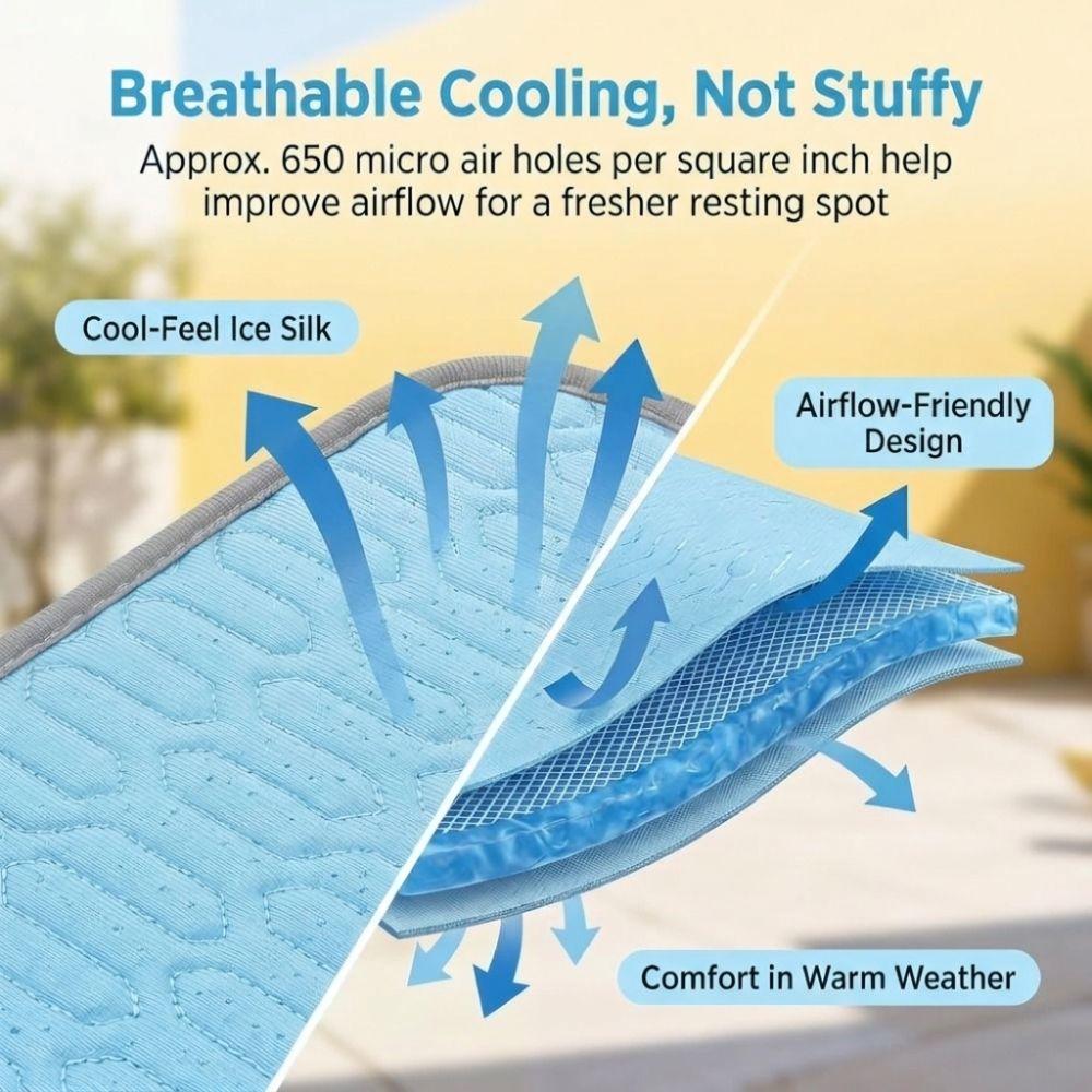 Breathable Pet Cooling Mat Cool Ice Silk Ice Pad Blankets Durable Sleeping Pad  for Dog Cat
