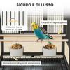 Bird Cage with Bottom Shelf, Removable Tray and Grid, Steel and PP, 48x46x83 cm, Black