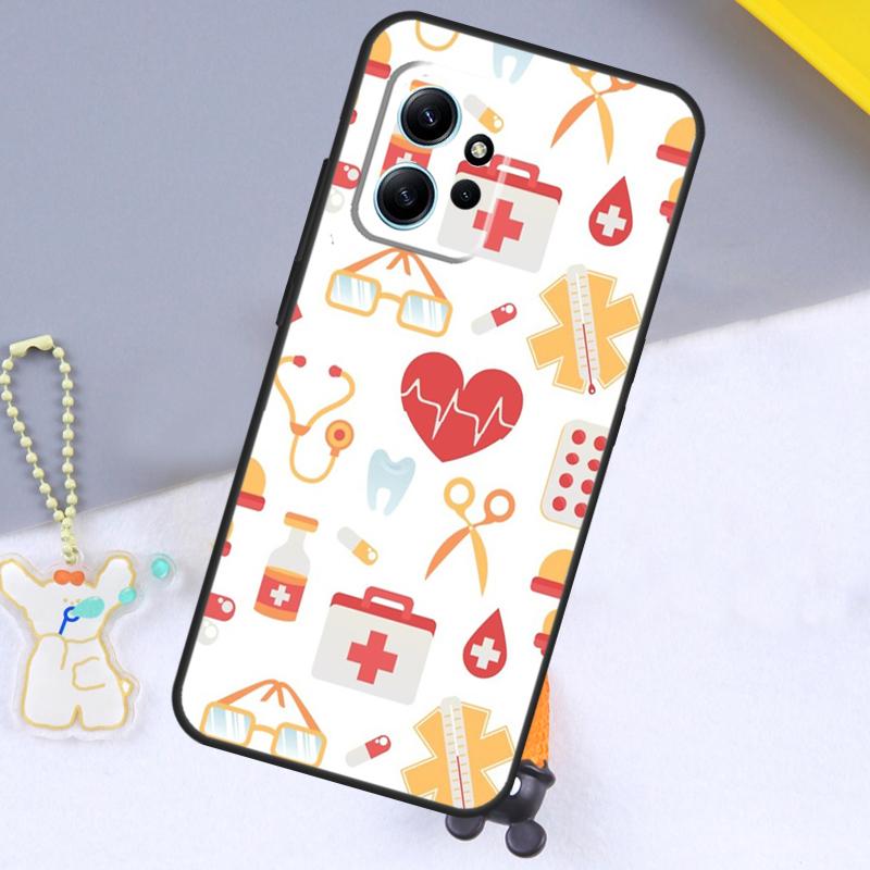 Stethoscope Heart Nursing Nurse Case For Xiaomi Redmi Note 11 9 10 12 13 14 15 Pro Plus Cover For Redmi 14C 10C 13C 12C 15C