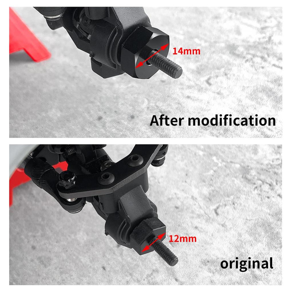 TRZX 4buc Adaptor Butuc Hexagonal Roată 12mm la 14mm Cuplaj Hexagonal RC Piese de Upgrade pentru Mașini RC 1/10 SCX10 TRX4 TRX6 Tamiya Traxxas Rossi