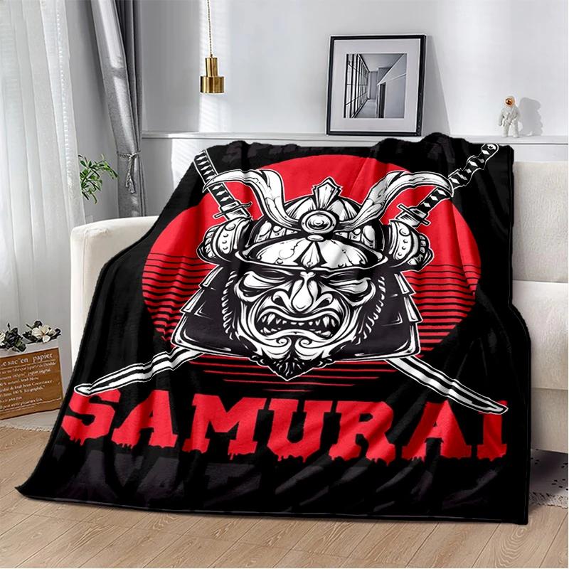 3D Japanischer Samurai Bushido Katana Cartoon Spiel Decke, Weiche Kuscheldecke für Zuhause Schlafzimmer Bett Sofa Reise Picknick Abdeckung Kinder