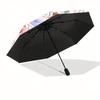 1pc Love Flowers & Bunnies Fully Automatic Folding Portable Umbrella, 8 Iron Frames, Three-Fold Design, Suitable for All Seasons, Suitable f
