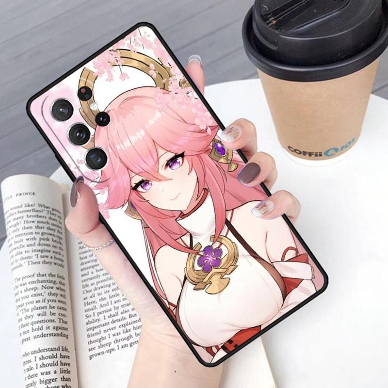 Genshin Yae Miko Phone Case Cover For Samsung Galaxy S24 S25 Ultra S21 S22 Ultra S10E Note 10 Plus Note 20 FE S23