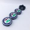 QMUT6 4PCS 60mm Black Metal Emblem Auto Hub Caps for Alfa Romeo 030 T60 Stelvio Sportiva GTAM Mito - Styling & Decoration Accessories