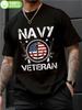 Navy Veteran Patriotic Graphic T-shirt - 100% Cotton Ultra-Soft Crew Neck Casual Tee