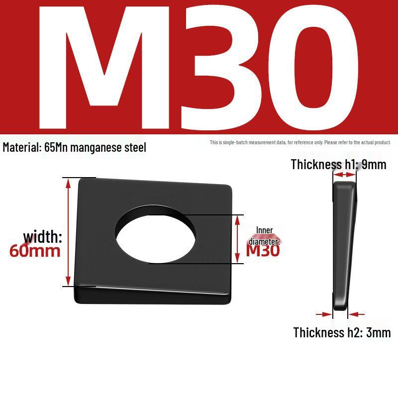 GB852 Blackened Square Bevel Washer for I-beam M6/M8/M20/M24/M30