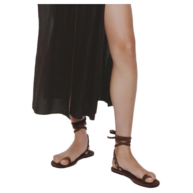 Zara Sandali Donna Versatili a Una Fascia Retrò Marrone 3640510700