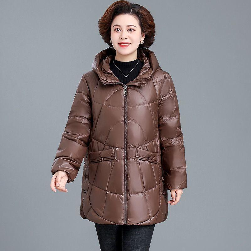 Wintermantel Daunen Baumwolljacke mit zusätzlichem Samt Baumwolljacke Damen Mittel bis lang Baumwolljacke