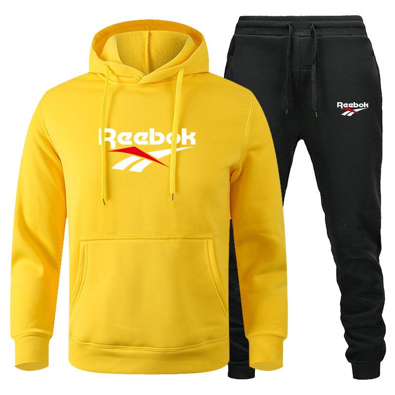 Fashion Printed Sweatshirt Pants Set Men Casual Sports Two-piece Head Thickened