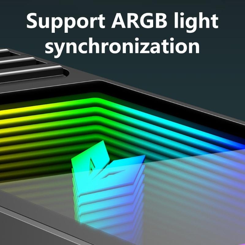 M.2 2280 Solid Disk Heatsink Aluminum Heat Dissipation With ARGB Fan and Metal Thermal Pad For Hard Disk Heat Sink