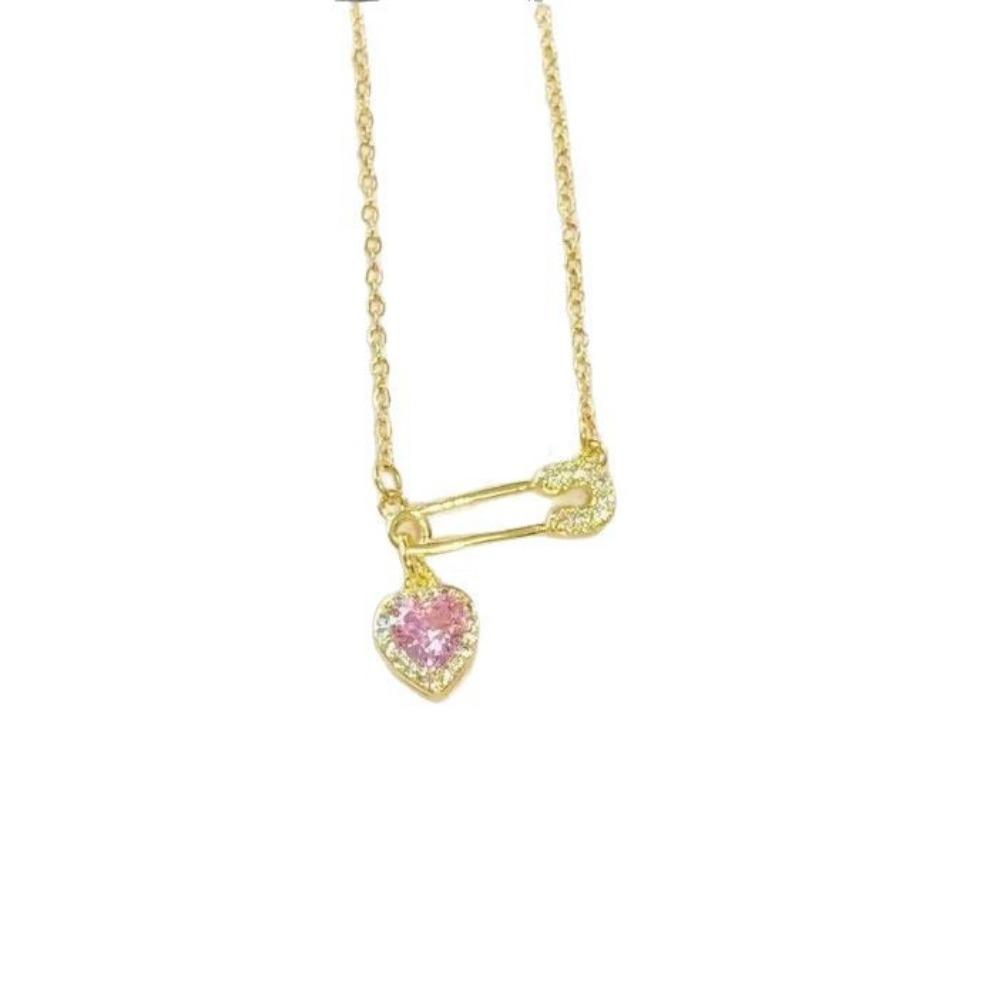 Necklace European and American Love Pin Necklace Female Personality Light Luxury Titanium Steel Collarbone Chain Wind Advanced Sense Niche